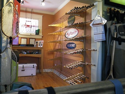 Upstairs of Trout’s Fly Fishing is where you'll find rods and reels. Upstairs of Trout’s Fly Fishing is where you'll find rods and reels.