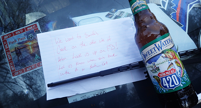 Letter Left with Beer for Clyde.