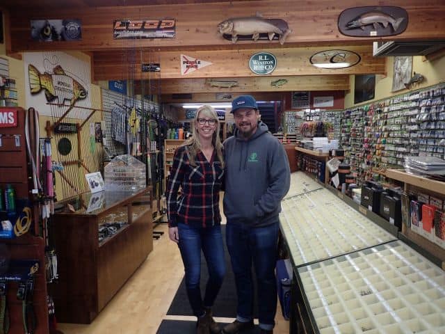 Justin and Lisa King keep the fly shop running.